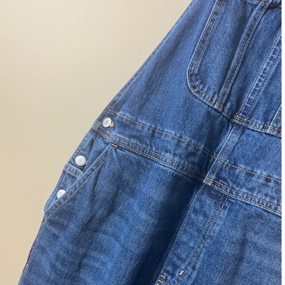 Old Navy Denim Overalls SZ 14 Medium Wash Cotton Dungarees Cottagecore Aesthetic - Picture 6 of 13